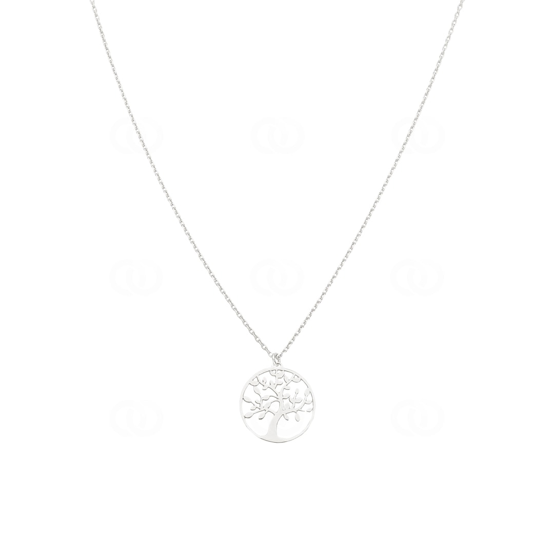 Collier 925 Silber rhodiniert Lebensbaum 42cm