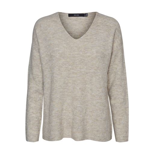 Vero Moda Crewlefile LS Striktrøje, Birch, XS