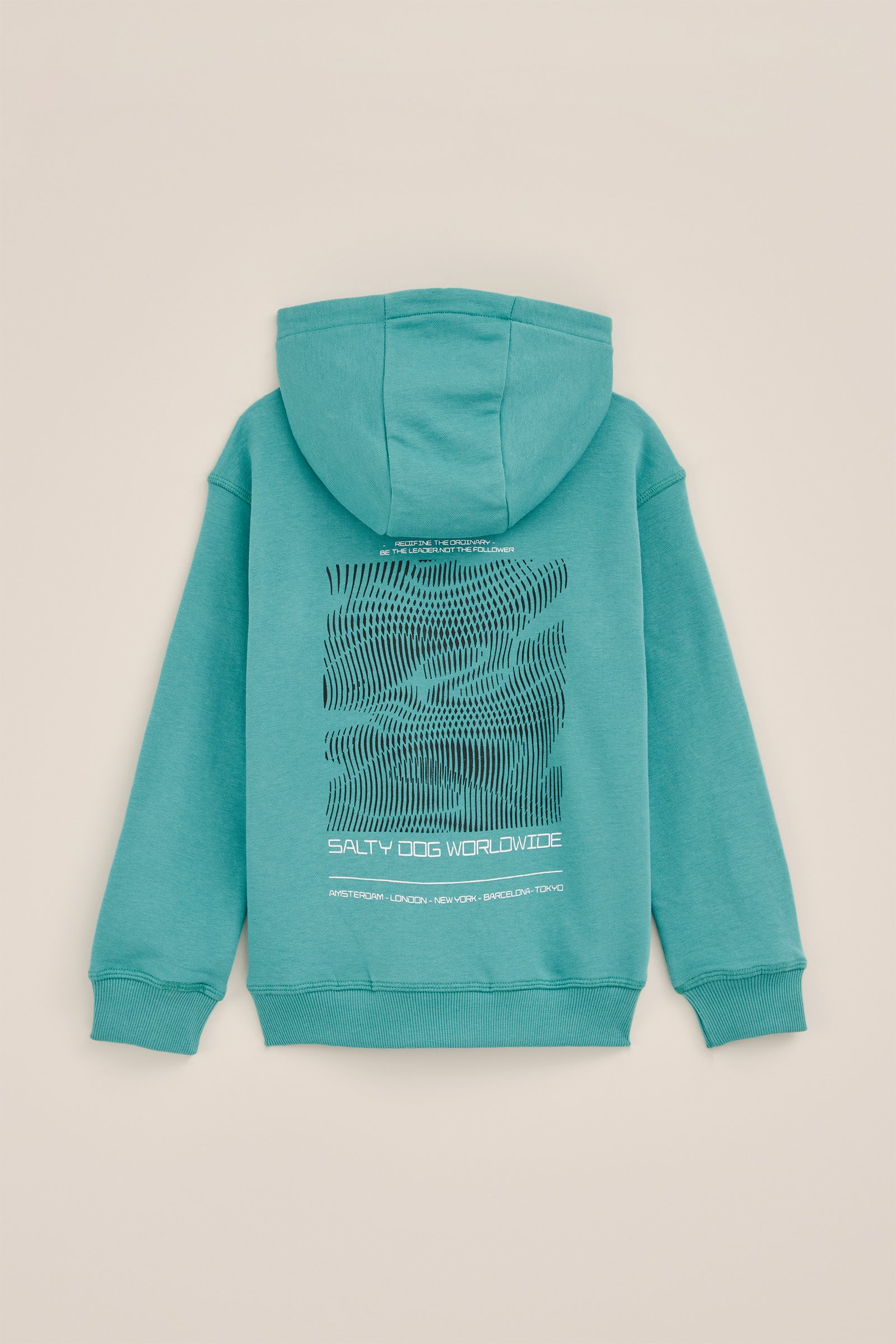 Jongens hoodie met opdruk Salty Dog Zeegroen