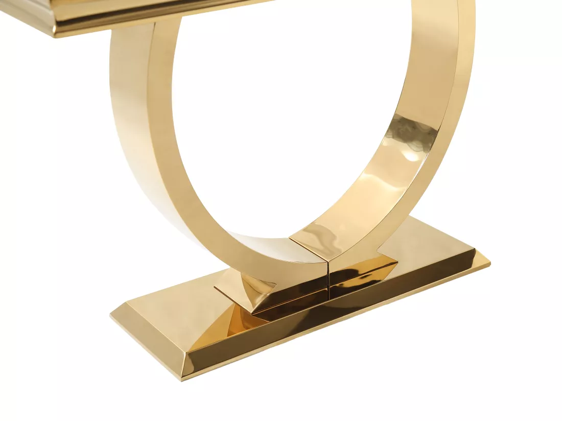 Console en verre trempé et acier inoxydable - Doré et Noir - ROWAN de Pascal Morabito