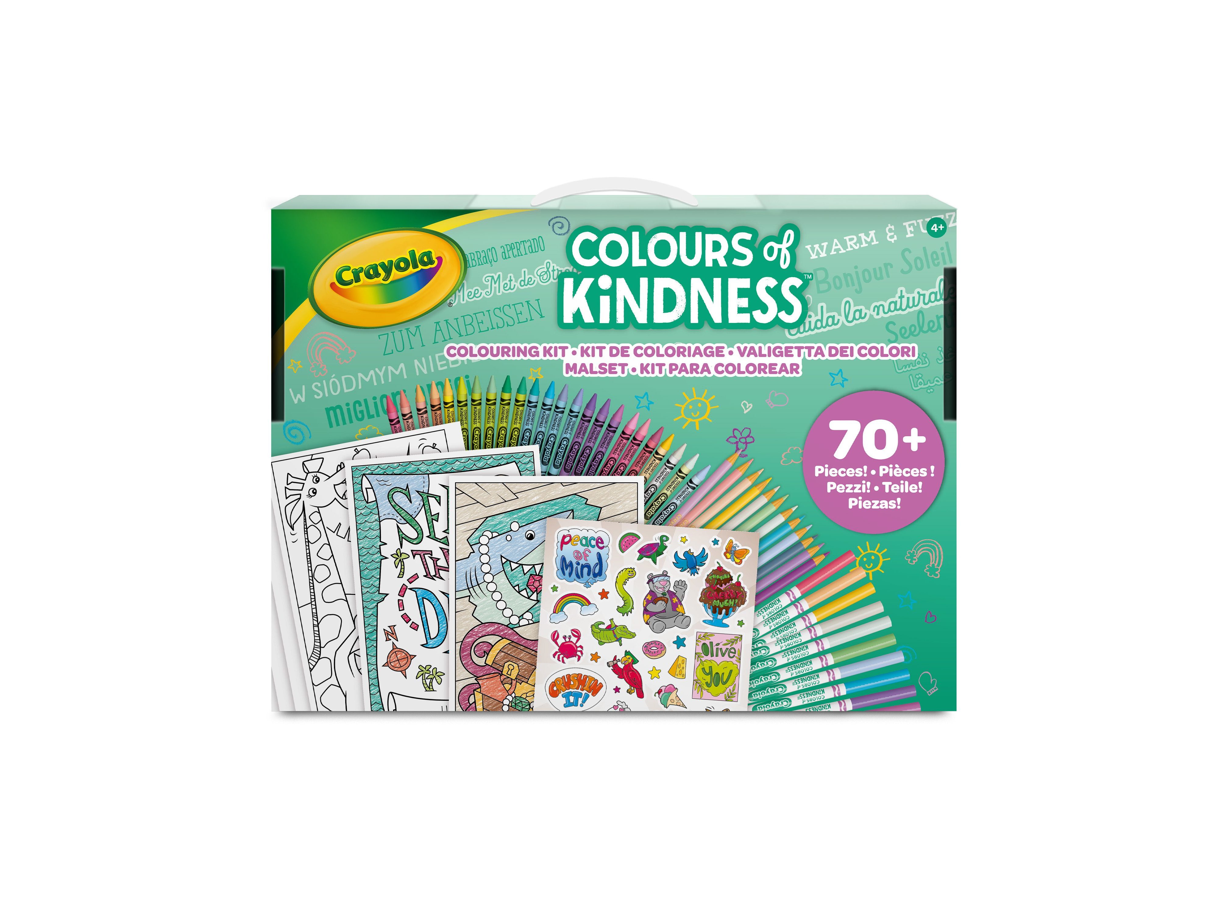 SUPER CONJUNTO COLORIR CRAYOLA CORES DA FELICIDADE  70 PCS