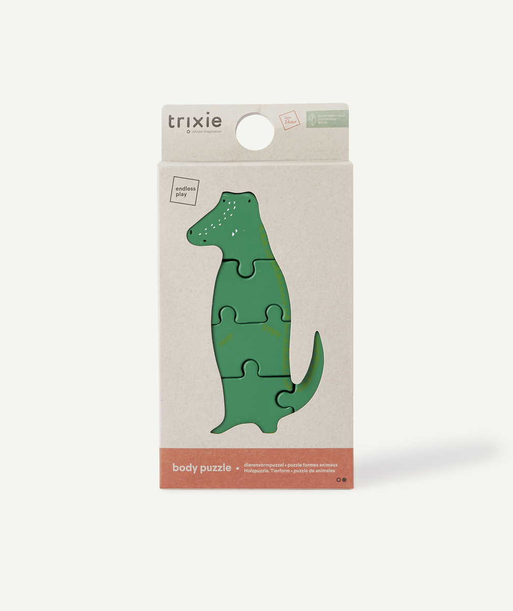 TRIXIEPUZZLE 4 PIÈCES EN BOIS CROCODILE BÉBÉ