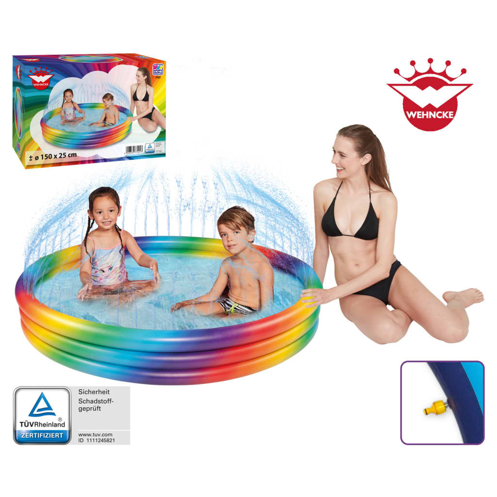Piscine arc-en-ciel avec arrosage 150x25 cm