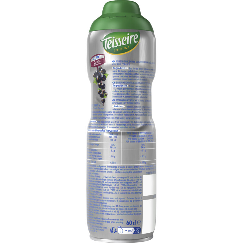 Teisseire Zero cassis siroop