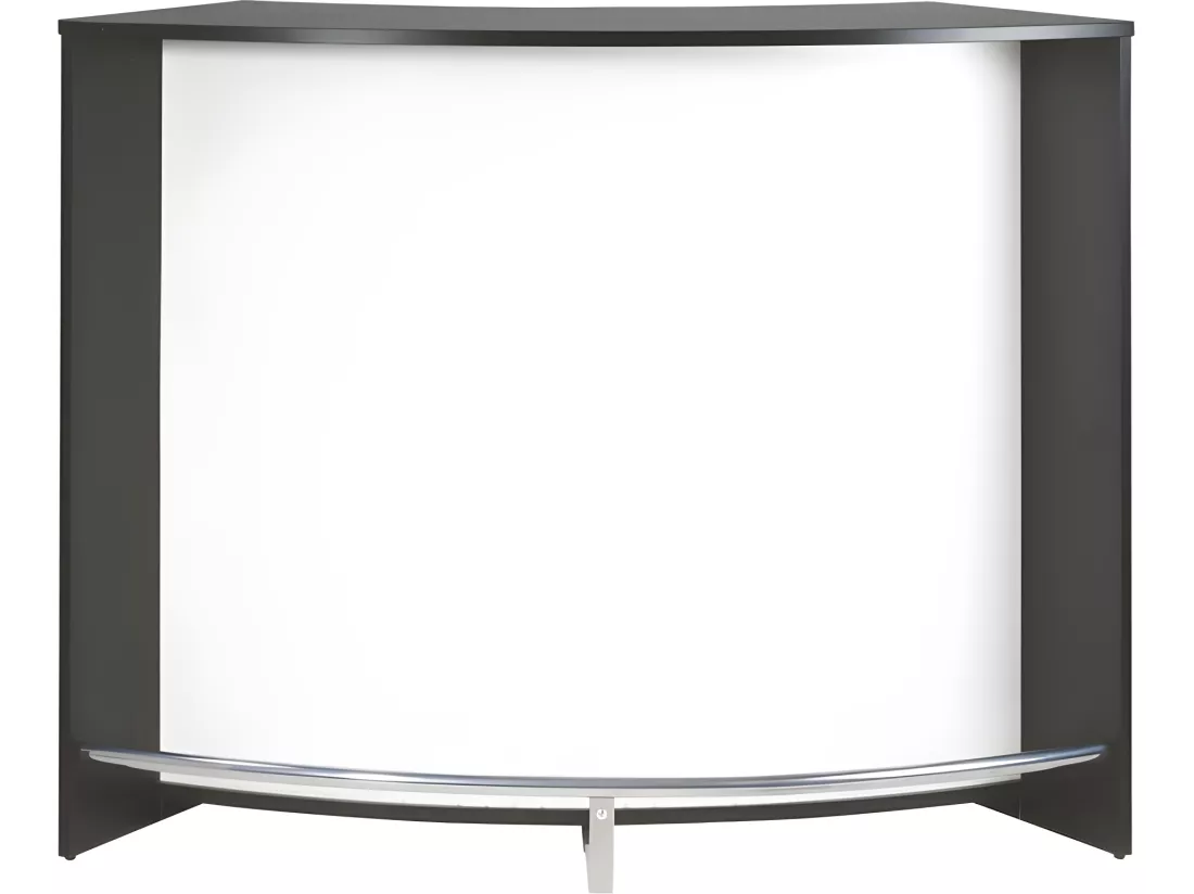 Comptoir d'Accueil 2 Portes Noir 4 Niches Serrure 134,5 x 104,8 x 55,3 cm - Coloris: Blanc