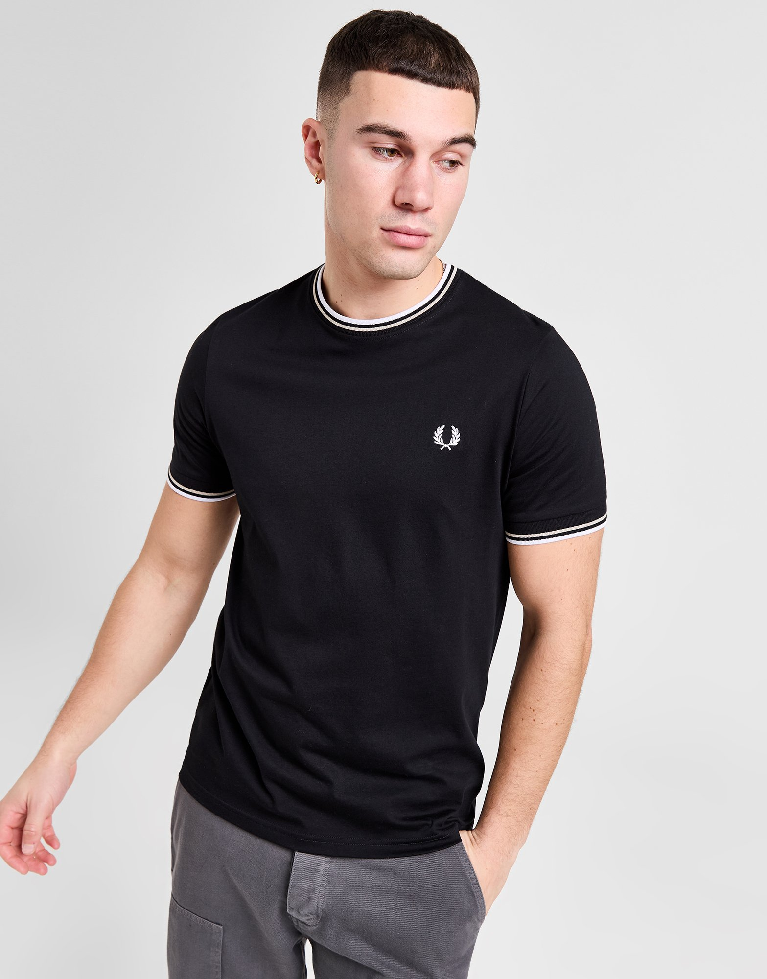Fred Perry T-Shirt à Manches Courtes Twin Tipped Ringer Homme