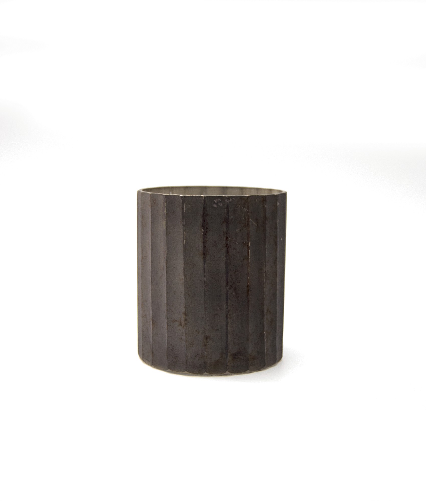 Windlicht 'Strier', grau, Ø 10 cm, H 12 cm von fischer's lagerhaus