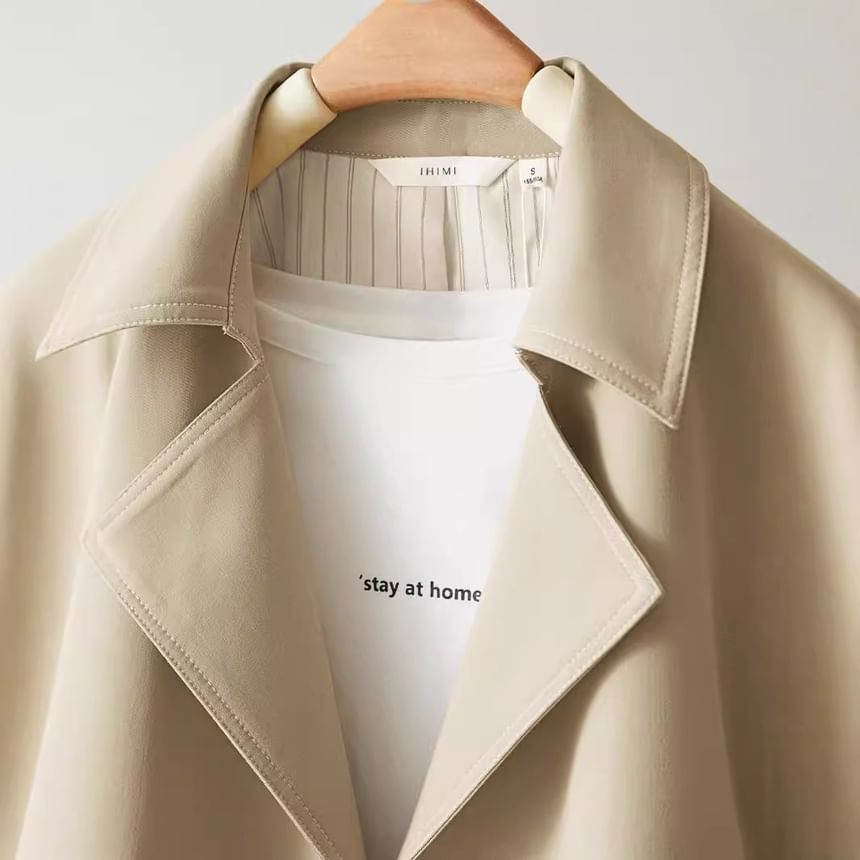 malabar - Trenchcoat met kraag en dubbele rij knopen
