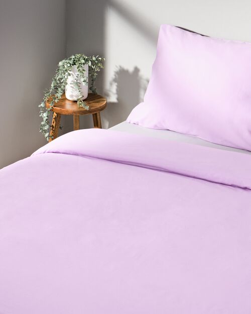 housse de couette coton doux 140x200/220 lilas