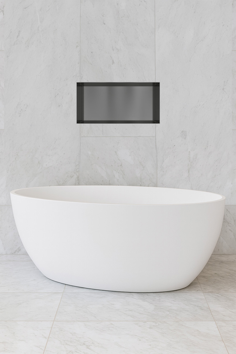 Hotbath &More frameless inbouwnis 30x60x10cm geborsteld gunmetal PVD