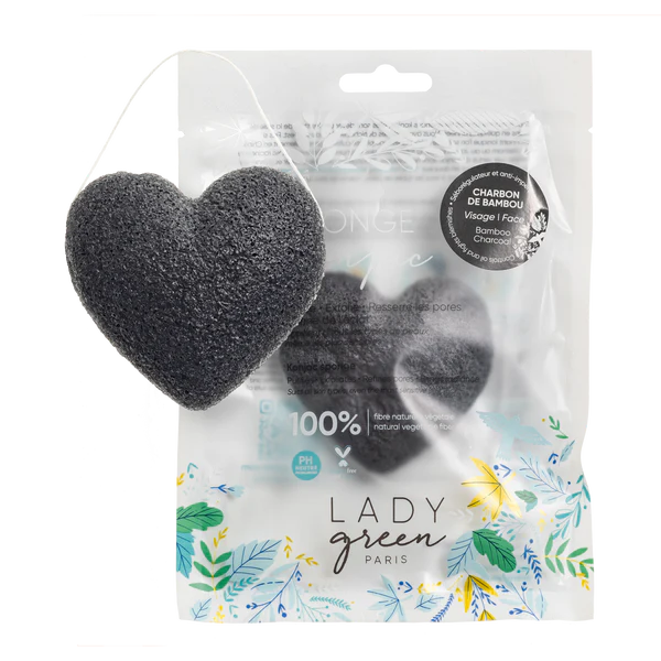 Lady Green Eponge konjac visage - charbon de bambou