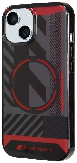 iPhone 15 MagSafe Hardcase Hülle (AU-IMLMIP15-RSQ/D2-BK) - Schwarz / Rot