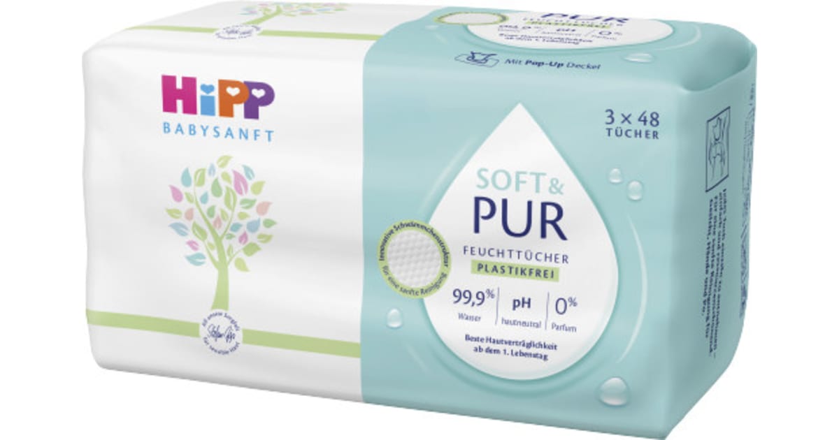 HiPP Feuchttücher Soft and Pur 3er