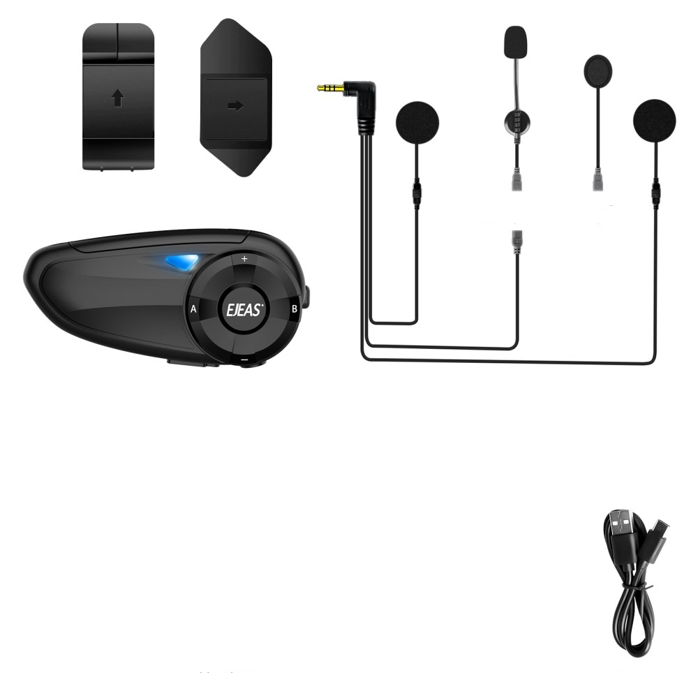 Spritzwasserfestes (IP65) Motorrad Helm Intercom Bluetooth Headset FM Radio 800m Reichweite (bis zu 7 Benutzer)
