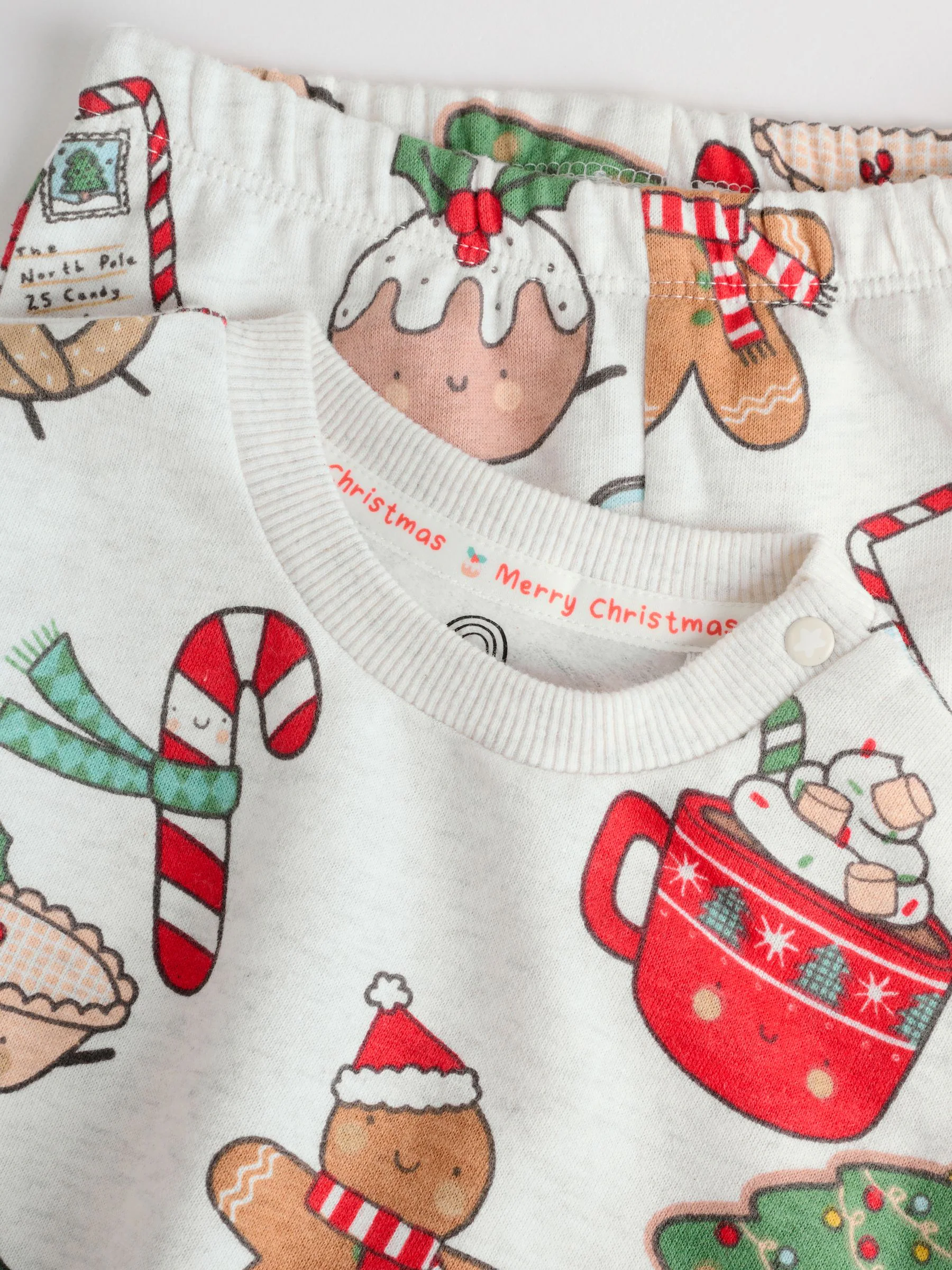 Grijze Santa Traktaties - Kerstmis Sweat en Joggingbroek Baby Set (0mnd-2jr)