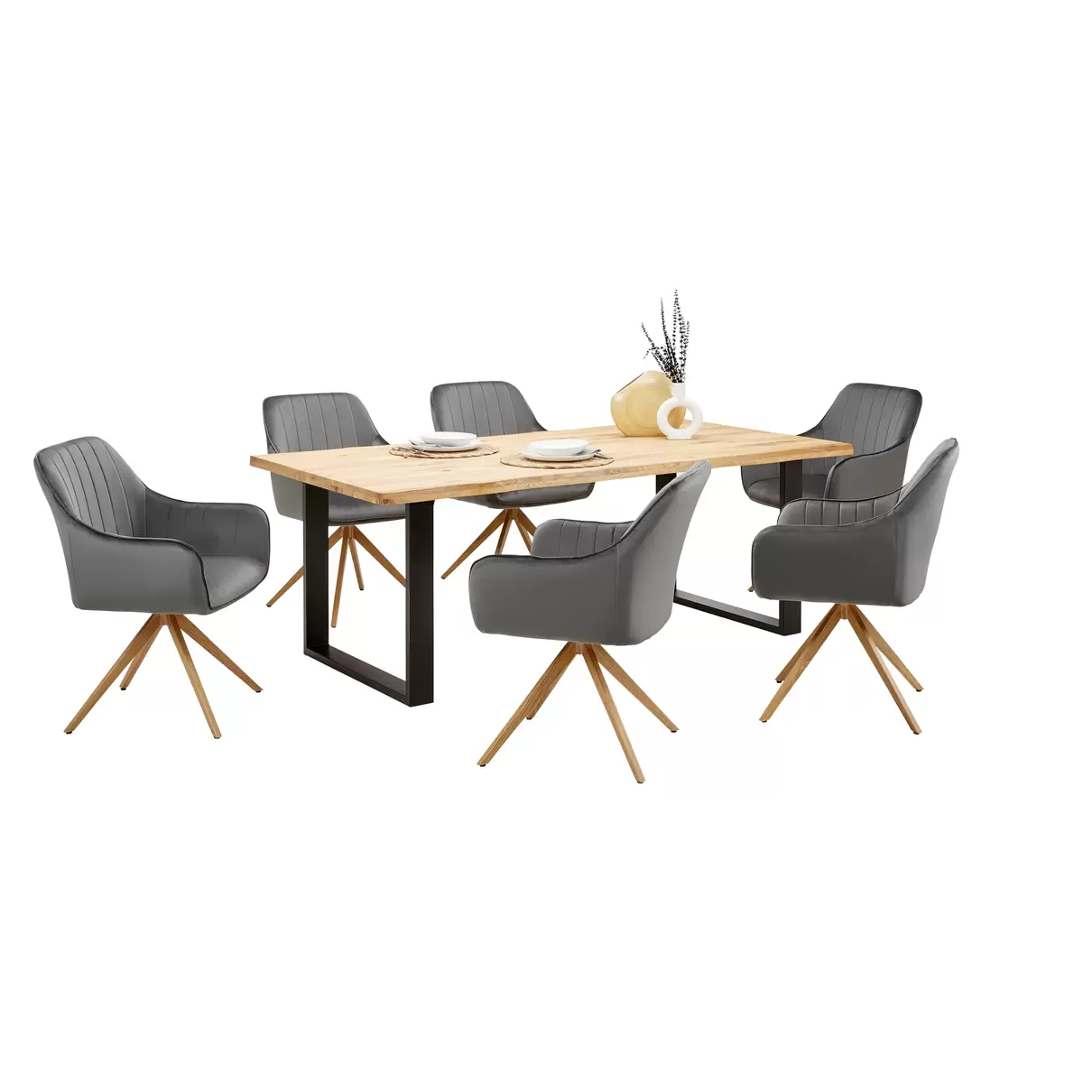 Esstisch James Wood 200 schwarz,Eiche