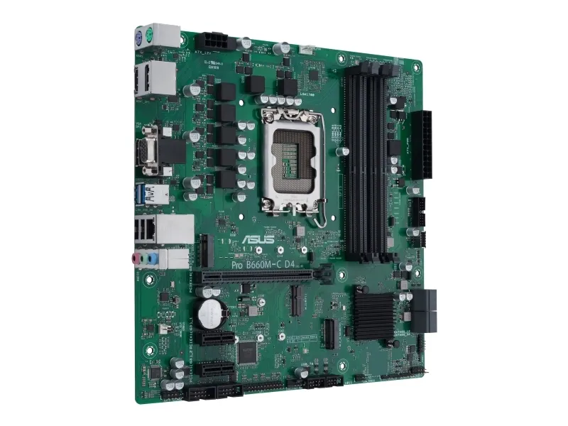 ASUS PRO B660M-C D4-CSM - Bundkort - micro ATX - LGA1700 sokkel - B660 Chipset - USB 3.2 Gen 1, USB-C Gen1 - Gigabit LAN - onboard grafik (CPU påkrævet) - HD Audio (8-kanaler)
