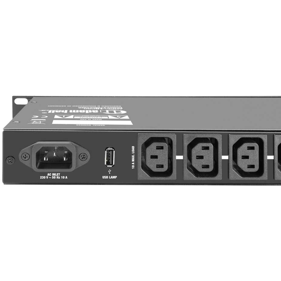 Adam Hall AHPCL10PRO spanningsverdeler met voltmeter+verlichting