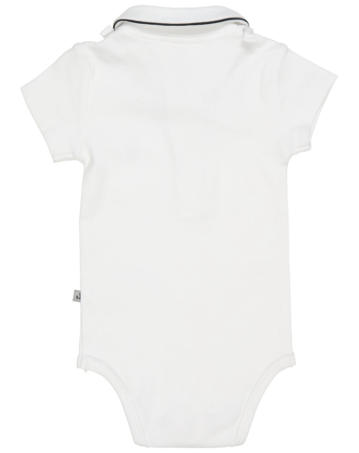 Kurzarm-Body CLASSIC BOYS mit abnehmbarer Fliege in weiß