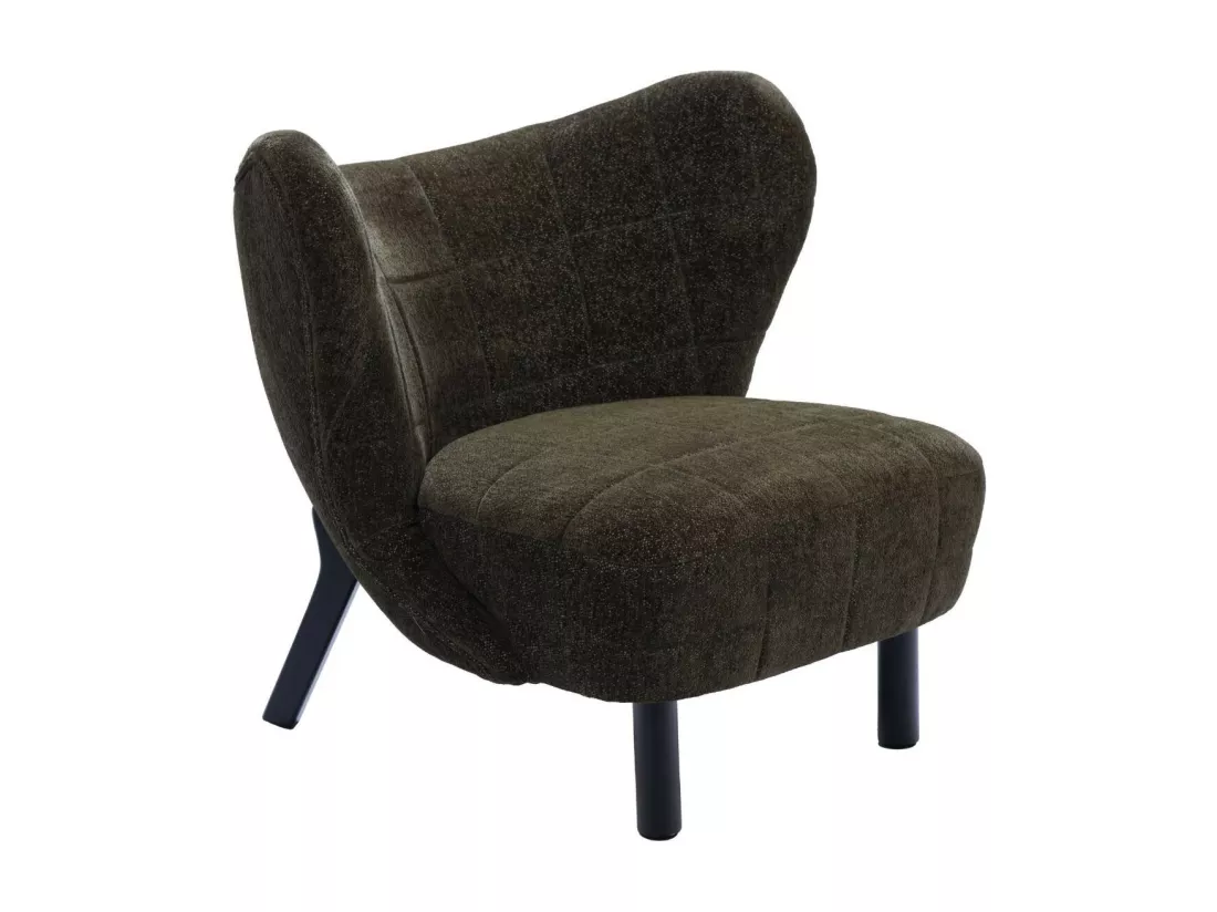 Fauteuil crapaud pieds métal et velours - GASPARD