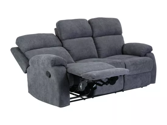 Canapé 3 places et un fauteuil relax en tissu TOLZANO - Anthracite