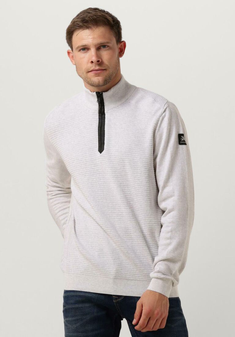 VANGUARD ecru vanguard trui halp zip collar cotton structure