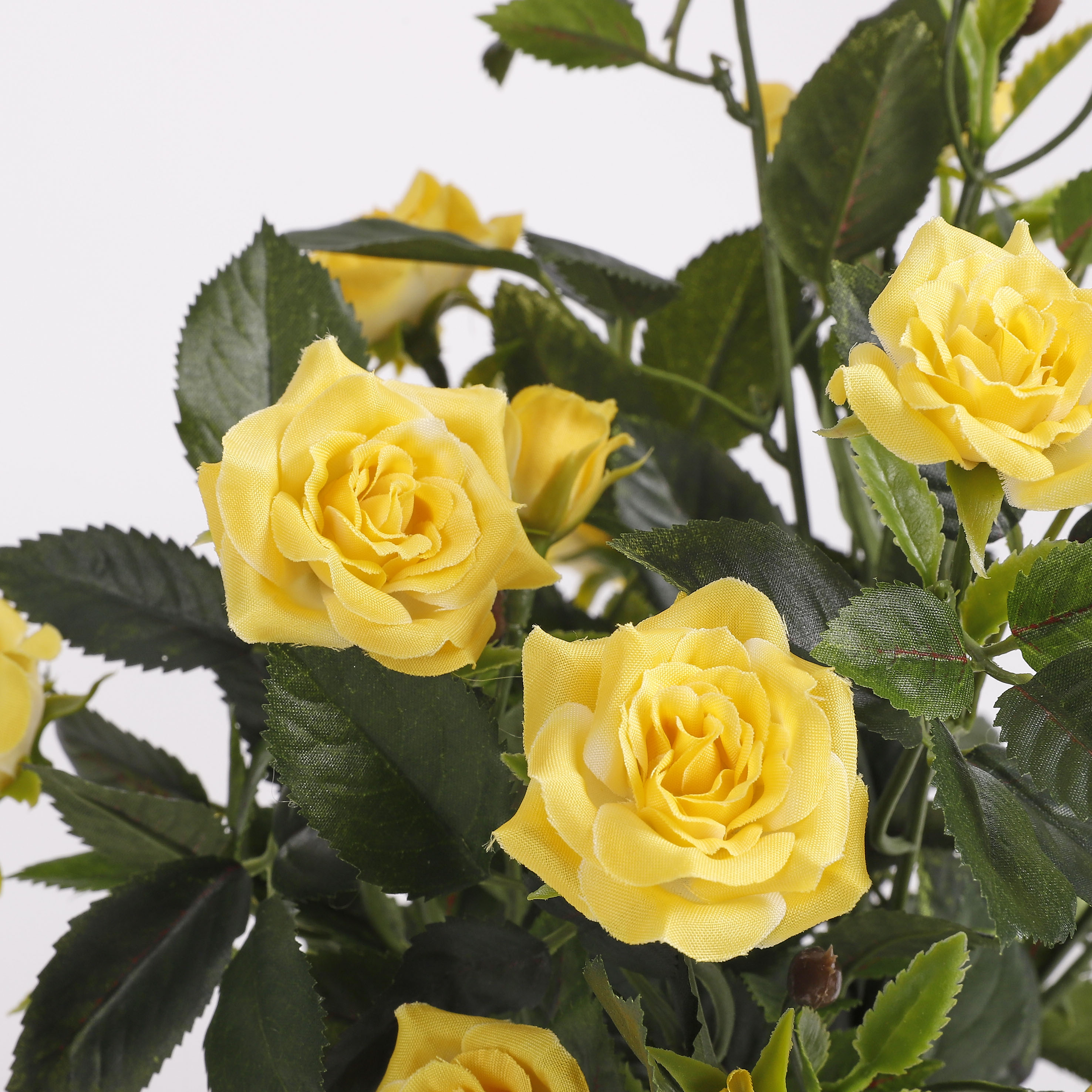 Mica decorations - rosier artificielle jaune en pot h33