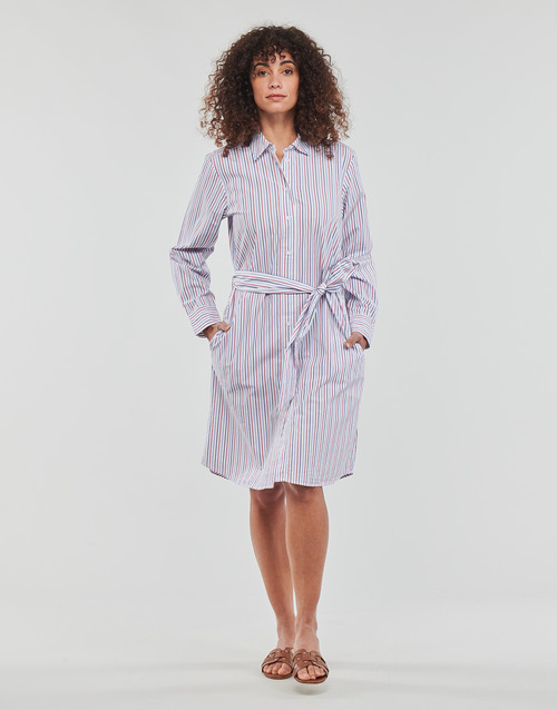 Tommy Hilfiger - ORG CO GBL STP KNEE SHIRT DRESS - Blanc