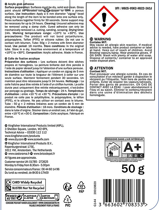 Tube de colle acrylique, 50g