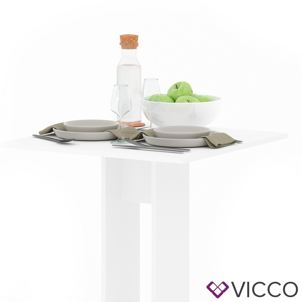VICCO Esstisch EWERT Küchentisch Esszimmer Tisch Säulentisch weiß 65x65 cm