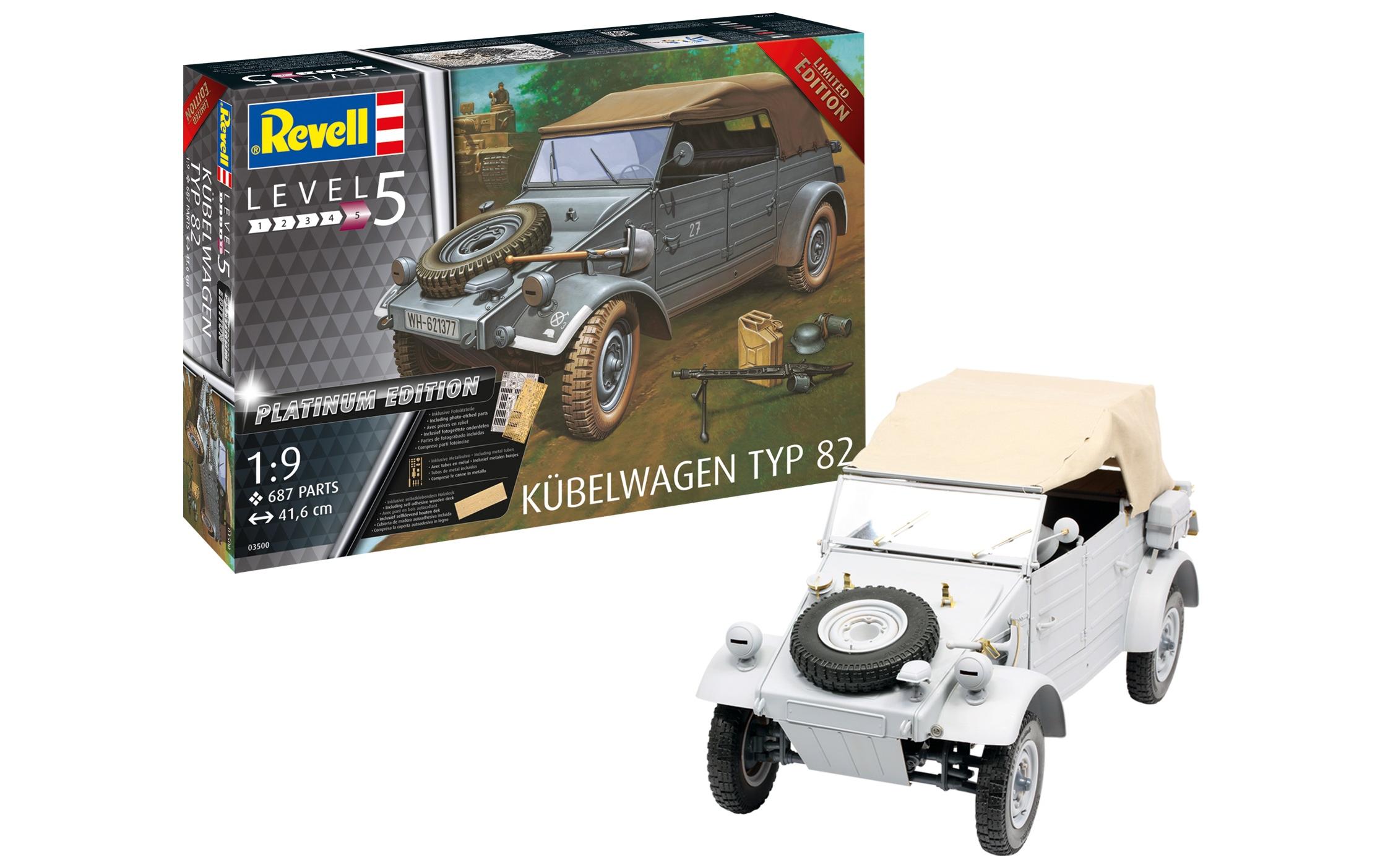 Bausatz Kübelwagen Typ 82 1:9<br>Detaillierter Kunststoff Modellbausatz des VW Kübelwagen T82