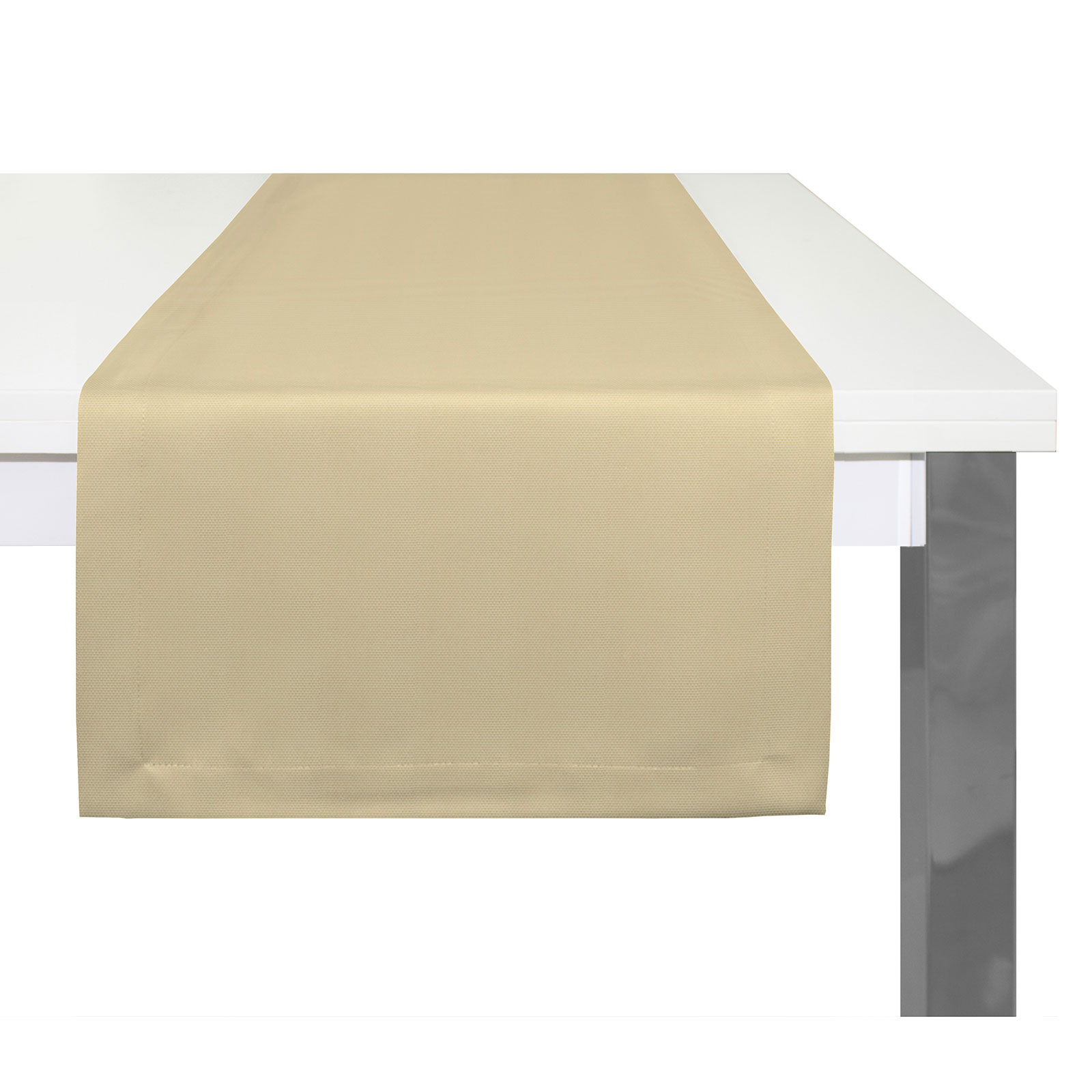 Tischläufer mit Kuvertsaum WIRTHNATUR - taupe - 150x40 cm