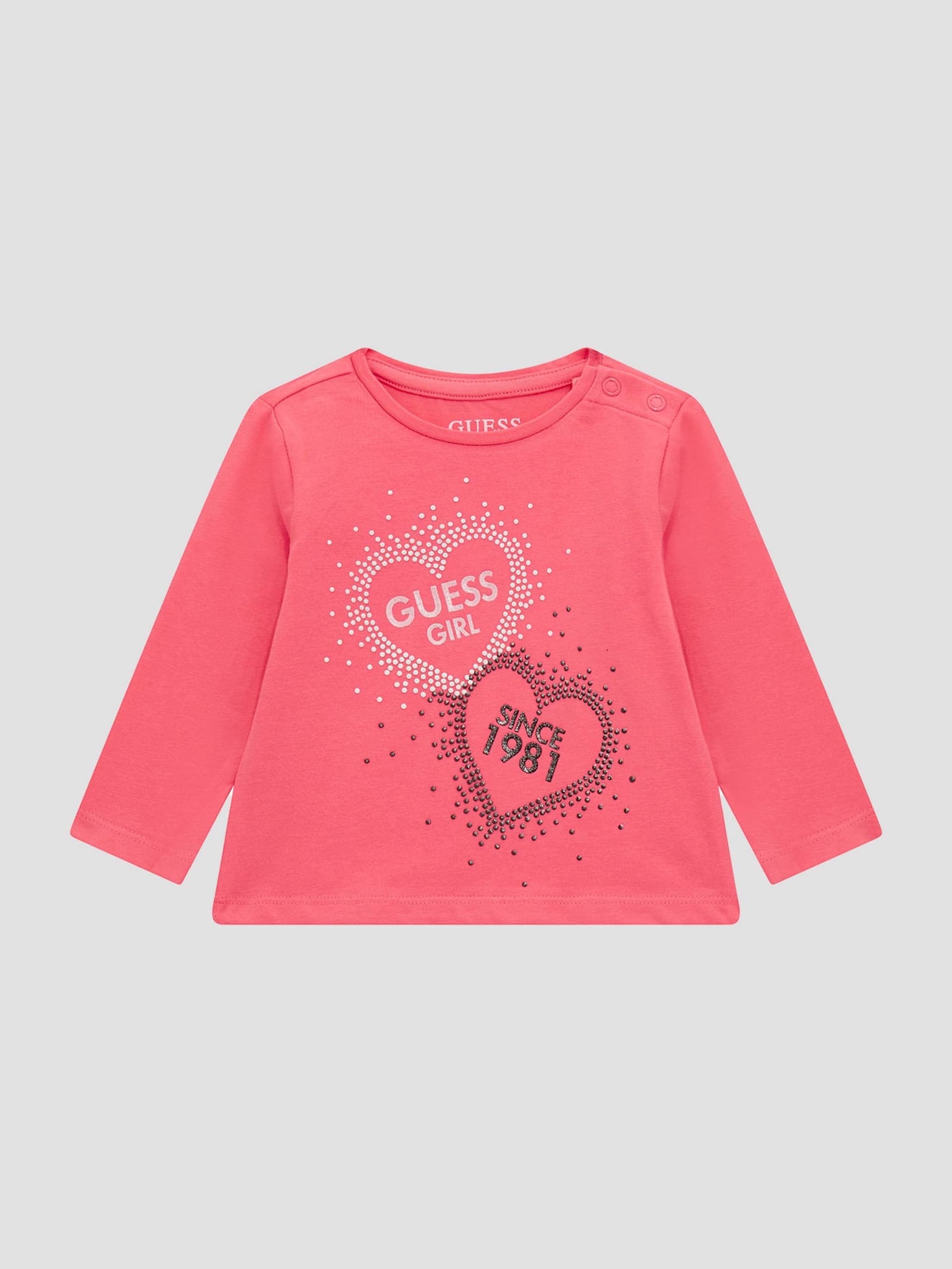 Camiseta de manga comprida com estampa de corações (0-24 meses)