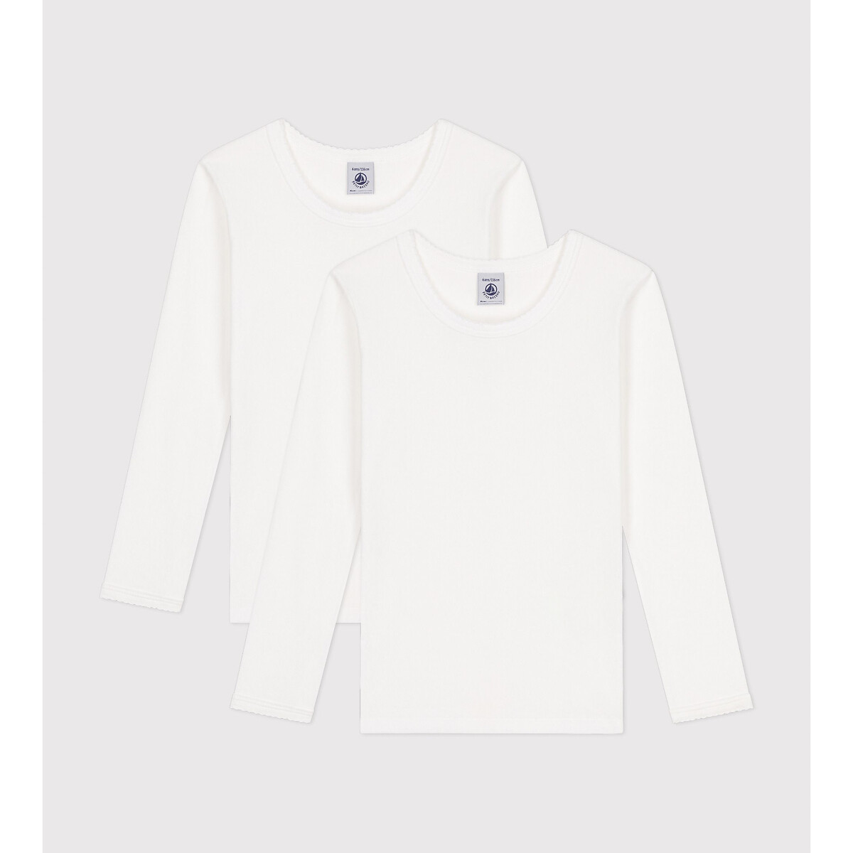 PETIT BATEAU<br>Conjunto de 2 camisetas de manga comprida