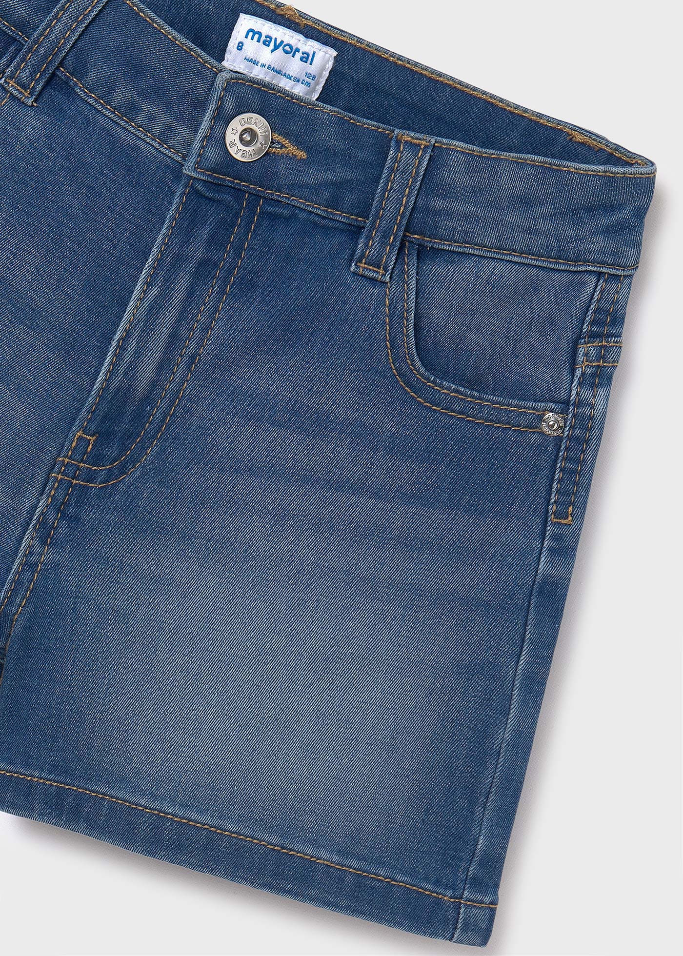Shorts jeans pretos de lavagem ecológica para meninas