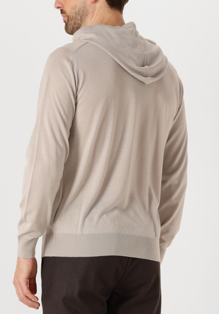 beige filippo de laurentiis truien/vesten cappuccio ml r merino