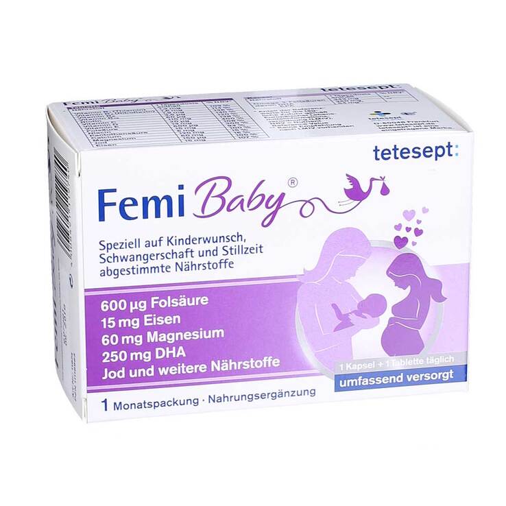 Tetesept Femi Baby Filmtabletten + Weichkapseln Monatspackung, 2X30 St