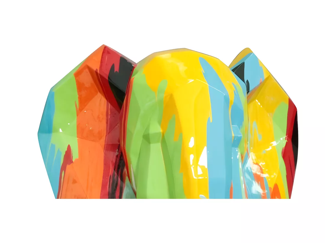 Statue murale tête d'éléphant géométrique H42 cm - ELMER DRIPS