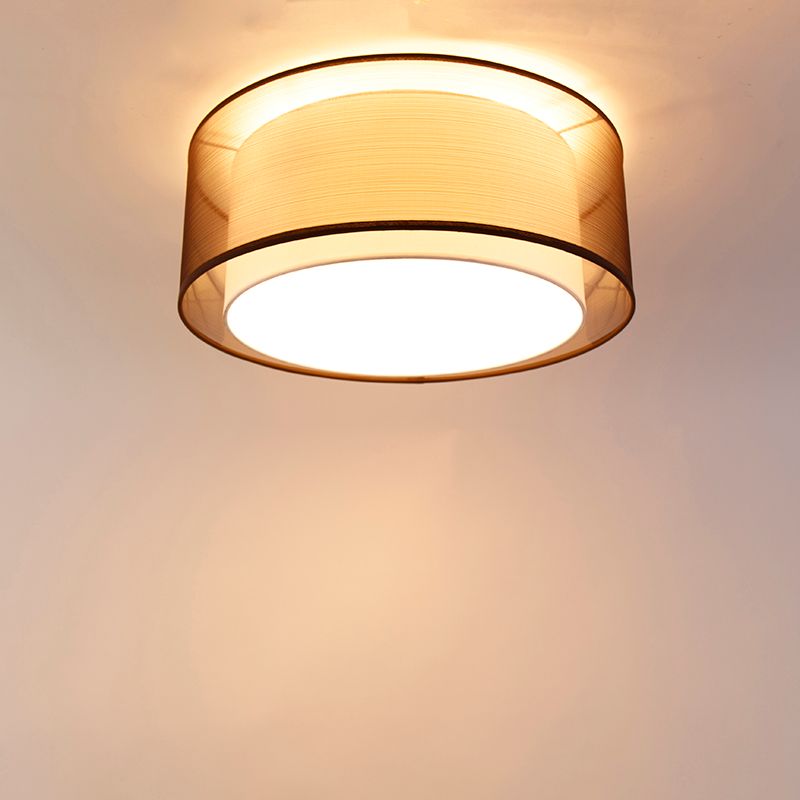 Moderne plafonnière bruin met wit 50 cm 3-lichts - Drum Duo