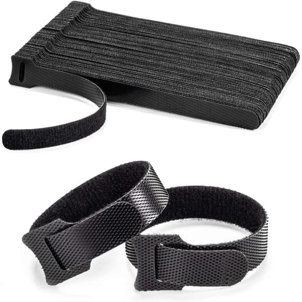 Buntebånd, borrelås, gjenbrukbare buntebånd Velcro 50 pak