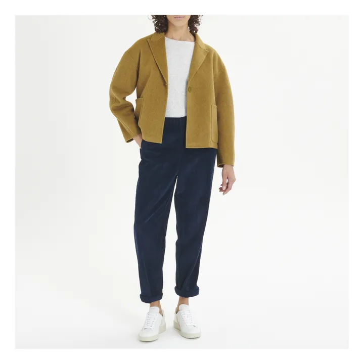 American Vintage Pantalon Velours Côtelé Padow | Bleu marine