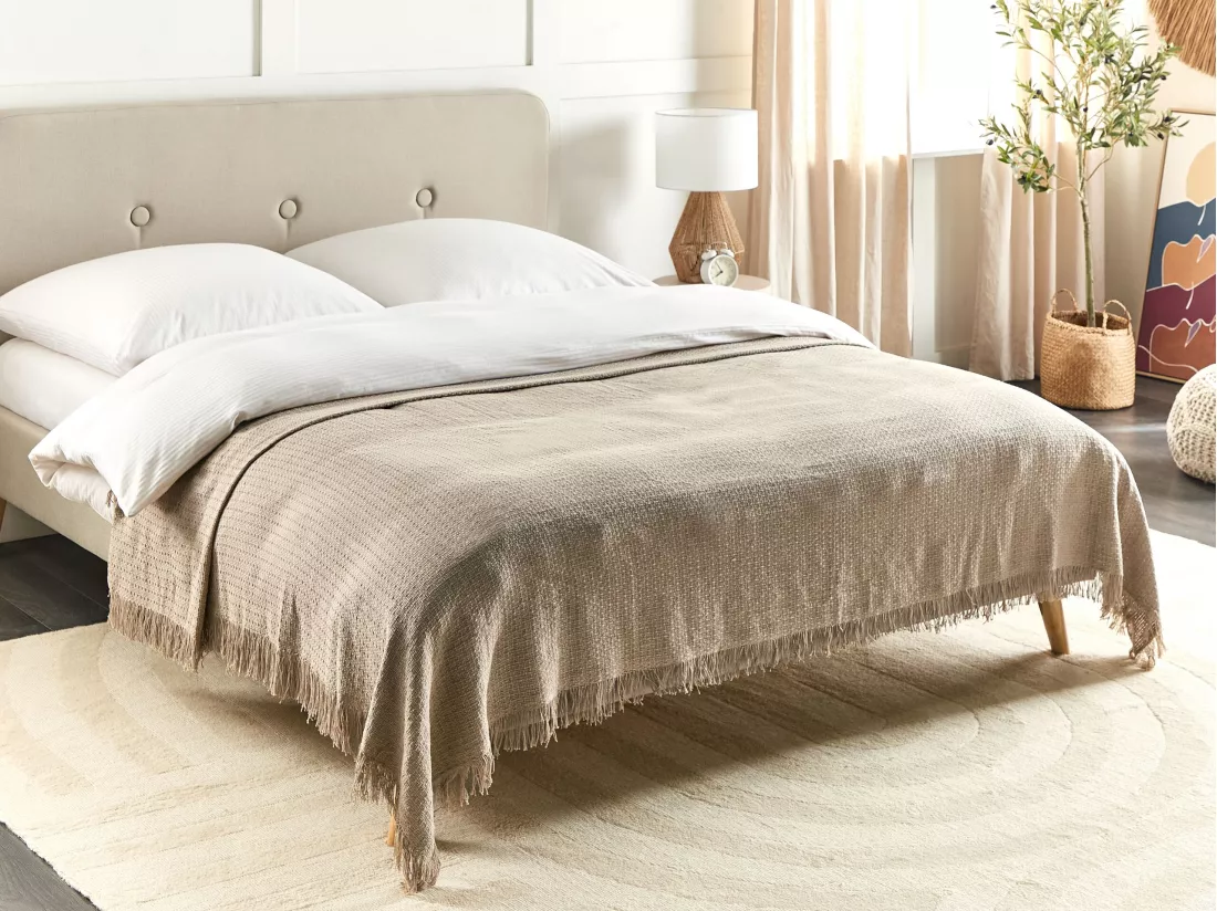 Couvre-lits YERBENT Coton 200 x 220 cm Taupe