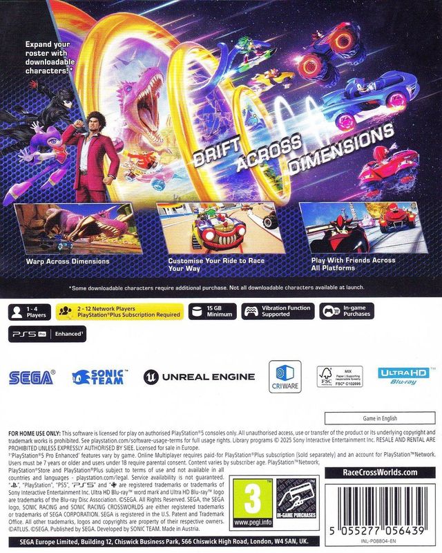 Sonic Racing: Crossworlds - Sony PlayStation 5 - Racing