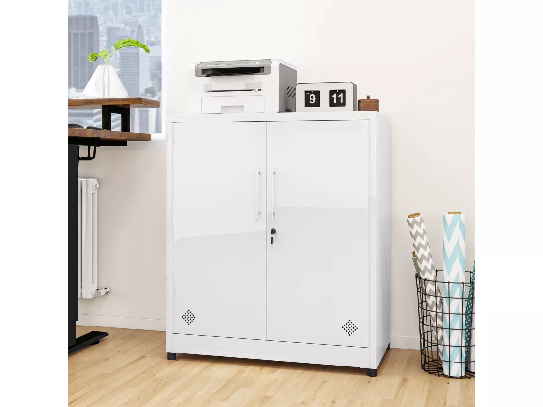 Armoire de classement - Acier allié - Blanc