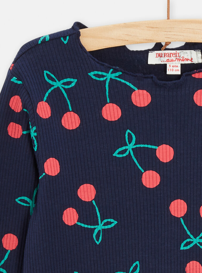 T-shirt manches longues imprimé cerise pour fille