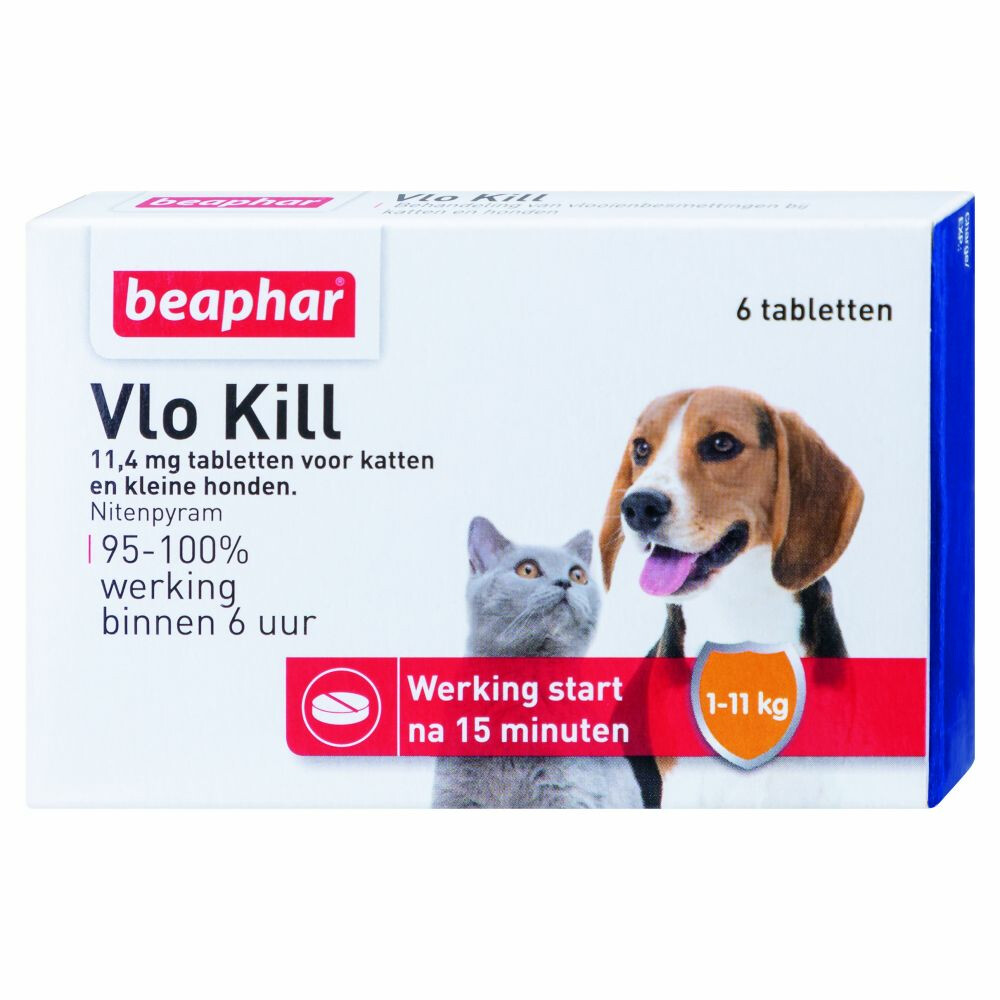 Beaphar Vlo Kill Anti Vlooien Tabletten Hond 1 -11 kg6 tabletten