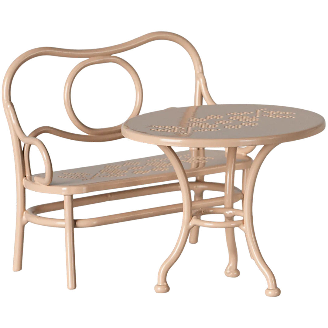 Maileg poppenhuis café set roze - 9 cm