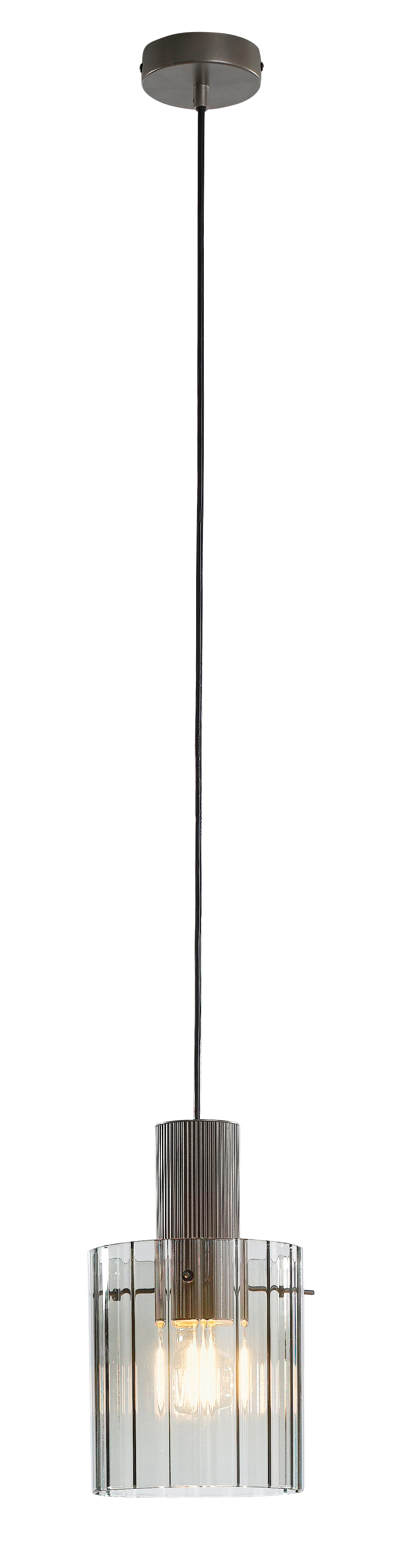 casaNOVA Retrofit Pendelleuchte RONJA 1-flg silberfarbig /Rauchglas