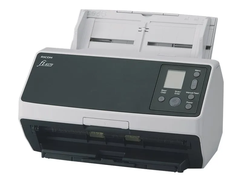Ricoh fi-8170 - Dokumentscanner - Dual CIS - Duplex - 216 x 355.6 mm - 600 dpi x 600 dpi - op til 70 ppm (mono) / op til 70 ppm (farve) - ADF (100 ark) - op til 10000 scanninger pr. dag - USB 3.2 Gen 1, Gigabit LAN