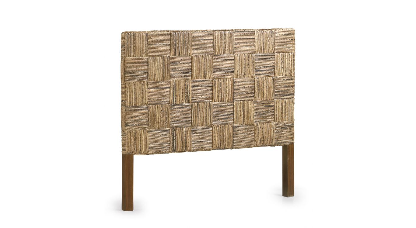 Tête de lit bois rotin marron 165x8x145cm - bois-rotin